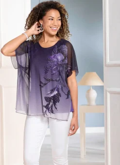 Best BADER Tunika mit Floral-Druck LILA-FLIEDER-BUNT