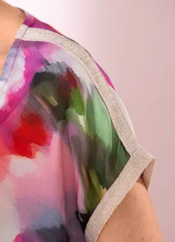 Clearance BADER Tunika mit Glanzbändchen BEERE-FUCHSIA-ROT-BUNT