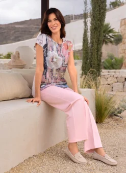 Discount BADER Tunika mit tollem Druck ROSÉ-BEIGE-ERBSE-BUNT
