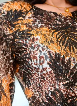 Discount BADER Tunika mit transparenten Ärmeln GELB-BRAUN-BUNT