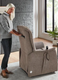 Best BADER TV-Sessel mit Motor, Aufstehhilfe und Mobilitätsfunktion hellbraun