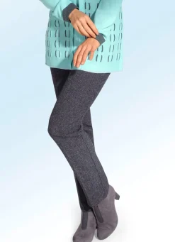 Discount KLAUS MODELLE MADE IN GERMANY Tweedhose in bequemer Schlupfform ANTHRAZIT MEL.