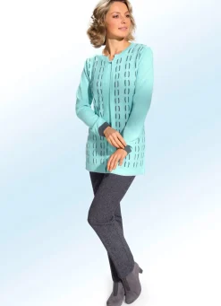 Discount KLAUS MODELLE MADE IN GERMANY Tweedhose in bequemer Schlupfform ANTHRAZIT MEL.