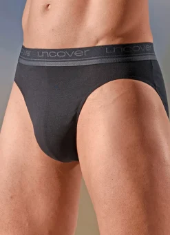 Discount SCHIESSER uncover by , Dreierpack Slips mit Elastikbund 3X SCHWARZ