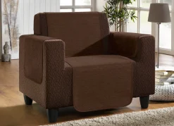 Best BADER Unempfindliche Sessel-,Couch- und Armlehnenschoner aus Chenille BRAUN