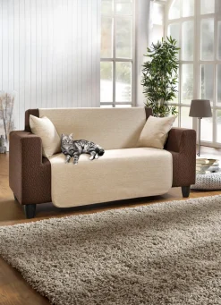 Hot BADER Unempfindliche Sessel-,Couch- und Armlehnenschoner aus Chenille CREME