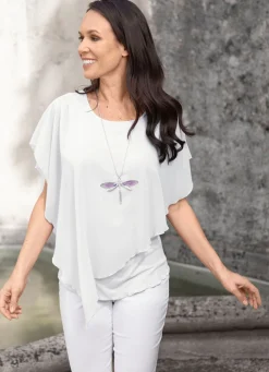Outlet BADER Unifarbene Poncho-Tunika ECRU