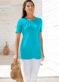 Outlet BADER Unifarbene Shirt-Tunika TÜRKIS