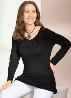 Sale BADER Unifarbene Shirt-Tunika SCHWARZ