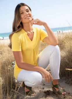 Discount BADER Unifarbene Shirt-Tunika GELB