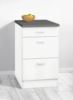 Best BADER Unterschrank mit 1 Schublade und 2 Auszügen WEISS