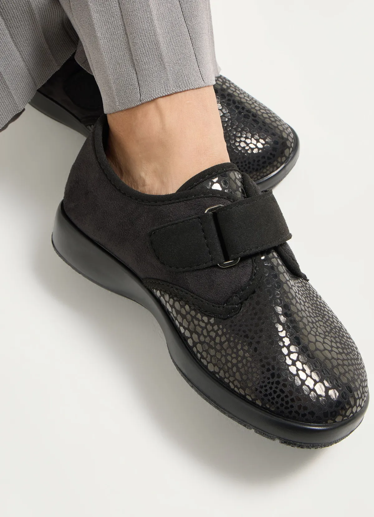 Sale FLORETT Varomed Klett-Halbschuh für Damen und Herren SCHWARZ
