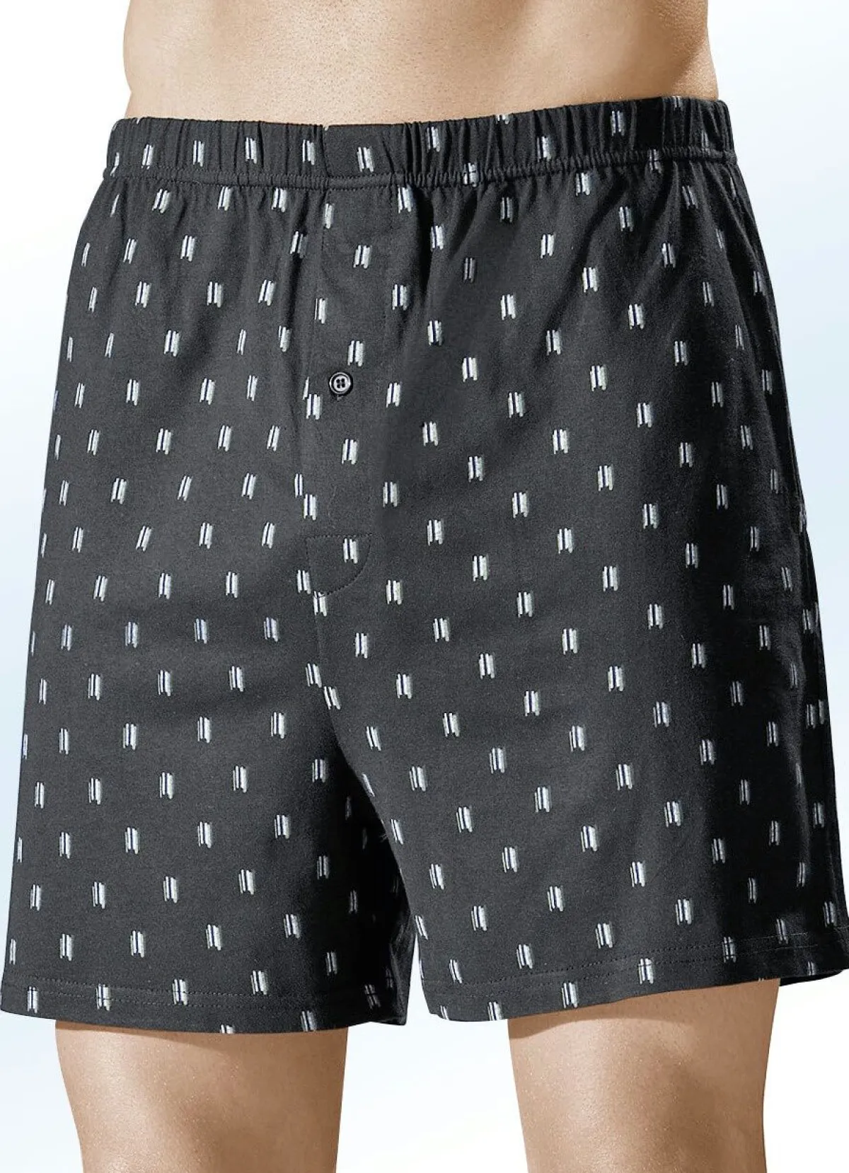 BADER Viererpack Boxershorts, bunt dessiniert 2X SCHWARZ-BUNT, 2X BLAU-BUNT