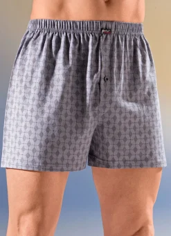 Best BADER Viererpack Boxershorts mit Dehnbund 2X GRAU-SCHWARZ, 2X SCHWARZ-GRAU