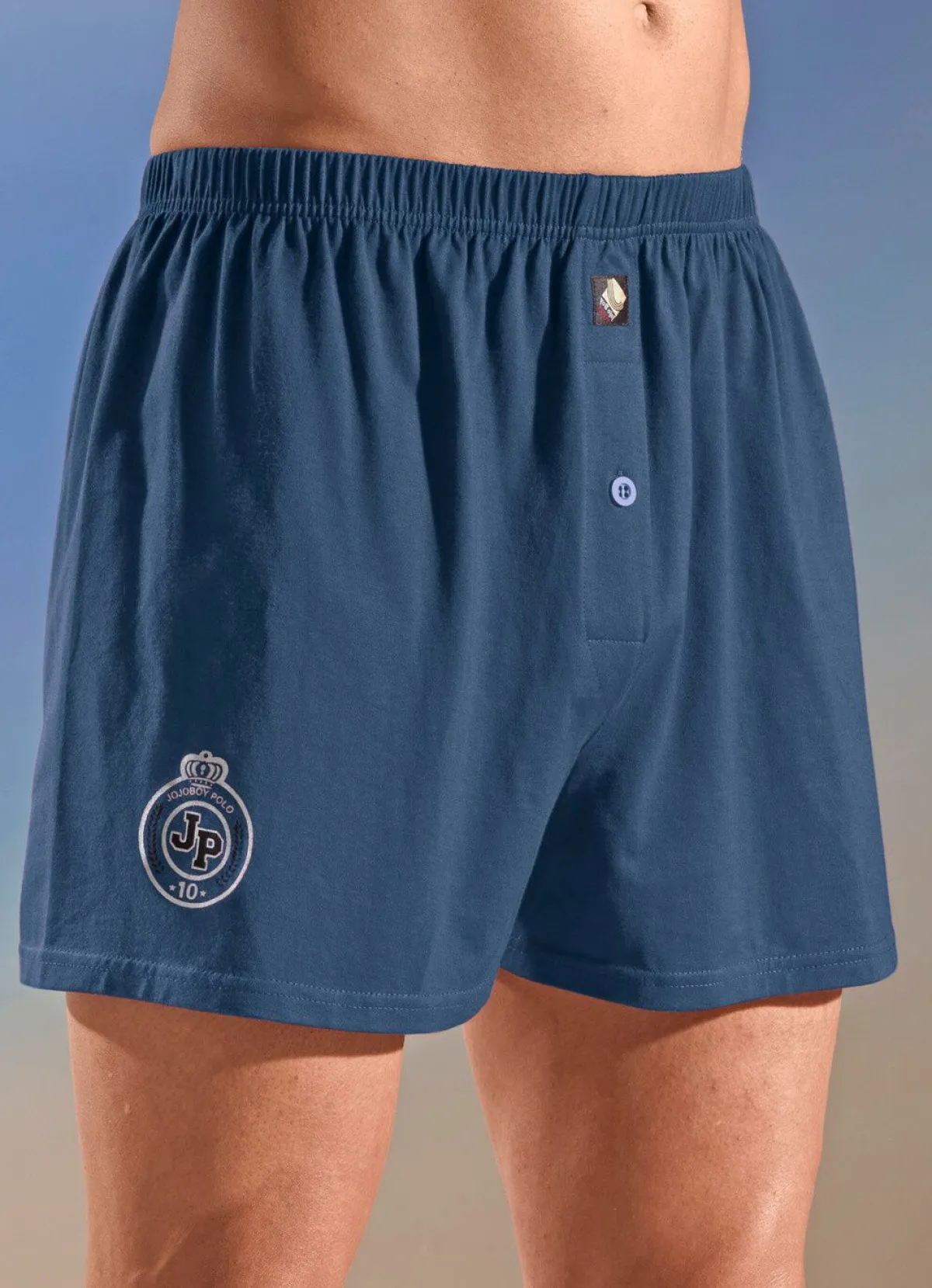 Clearance BADER Viererpack Boxershorts, uni mit Druckmotiv 2X BORDEAUX, 2X RAUCHBLAU
