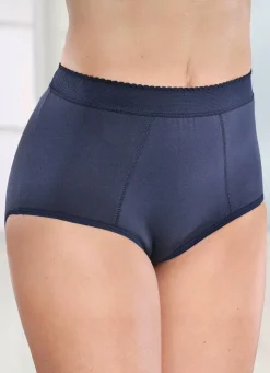 Clearance BADER Viererpack Formslips mit verstärkter Bauchpartie 2X WEISS-RAUCHBLAU BEDRUCKT, 2X MARINE