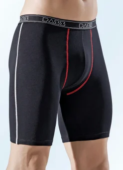 BADER Viererpack Longpants, uni mit Kontrastnähten SCHWARZ