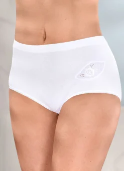 New NINA VON C. Viererpack Slips mit Batistmotiv WEISS