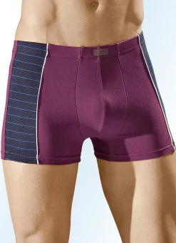 Clearance BADER Viererpack Pants aus Feinjersey, mit Dehnbund 1X BORDEAUX-MARINE-BUNT, 1X UNI BORDEAUX, 1X MARINE-RAUCHBLAU-BUNT, 1X UNI MARINE