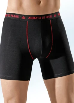 New Armata di Mare Viererpack Pants, mit Elastikbund, Kontrastnähten 2X SCHWARZ-ROT, 2X GRAU-ROT