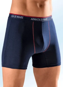 New Armata di Mare Viererpack Pants, mit Elastikbund, Kontrastnähten 2X MARINE-ROT, 2X ROT-MARINE