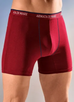 New Armata di Mare Viererpack Pants, mit Elastikbund, Kontrastnähten 2X MARINE-ROT, 2X ROT-MARINE