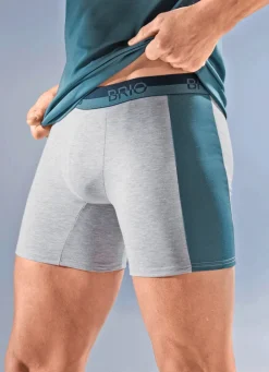 Online BADER Viererpack Pants mit seitlichen Einsätzen 2X GRAU MELIERT-RAUCHBLAU, 2X GRAU MELIERT-SCHWARZ