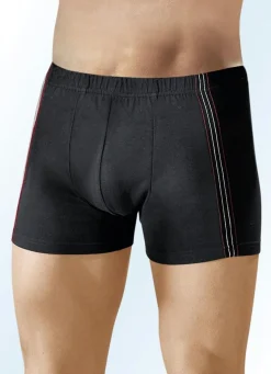 Online BADER Viererpack Pants, uni mit seitlichen Kontrasten 2X SCHWARZ-MANDARINE-STAHLBLAU, 2X SCHWARZ-ROT-ECRU
