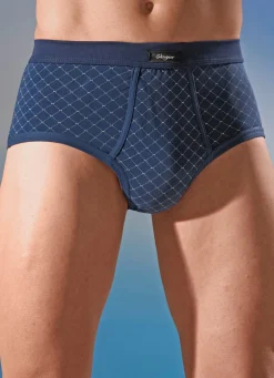 Sale GLEYMOR Viererpack Slips aus Feinjersey, mit Eingriff 2X MARINE-BEIGE, 2X HELLBLAU-MARINE