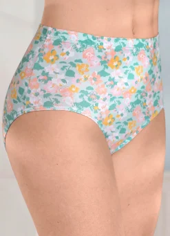 MONAMI Viererpack Slips mit buntem Floraldessin MINT-BUNT