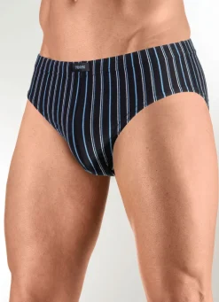 Best BADER Viererpack Slips mit Dehnbund 1X SCHWARZ-BLAU-WEISS, 1X UNI SCHWARZ, 1X MARINE-R