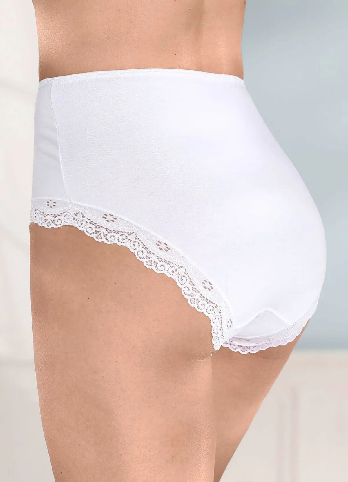Online MONAMI Viererpack Slips mit Elastikspitze WEISS
