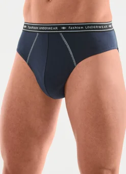 Online BADER Viererpack Slips mit Elastikbund 2X NAVY, 2X HELLBLAU