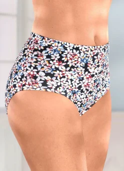Hot MONAMI Viererpack Slips mit farbbrillantem Blümchendessin MARINE-WEISS-BUNT