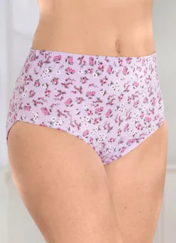 Clearance BADER Viererpack Slips mit Floraldessin FLIEDER-ROSÉ-BUNT