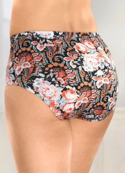 Clearance BADER Viererpack Slips mit Gummizug im Bund SCHWARZ-APRICOT-BLEU