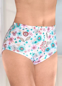 New BADER Viererpack Slips mit Gummizug im Bund WEISS-TÜRKIS-BUNT