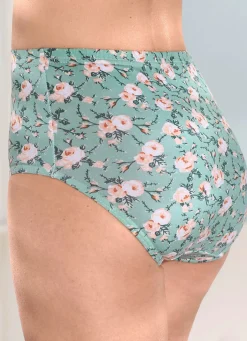 BADER Viererpack Slips mit hübschem Blumendessin 2X JADE-PUDER-GRÜN BEDRUCKT, 2X JADE