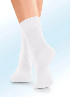 Hot BADER Viererpack Socken mit BIO-Baumwolle 4X WEISS