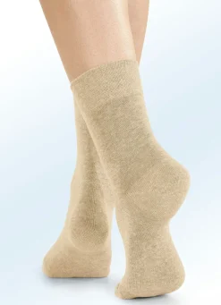 Clearance BADER Viererpack Socken mit BIO-Baumwolle 2X SAND, 2X BEIGE