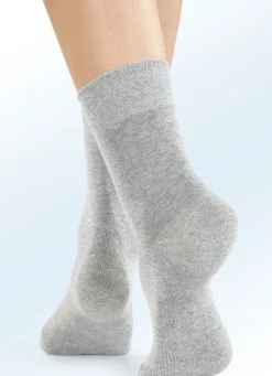Clearance BADER Viererpack Socken mit BIO-Baumwolle 2X SILBERGRAU MELIERT, 2X ANTHRAZIT MELIERT