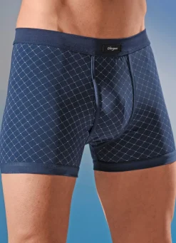 Hot BADER Viererpack Unterhosen aus Feinjersey, mit Eingriff 2X MARINE-BEIGE, 2X HELLBLAU-MARINE