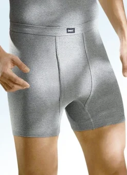 Sale BADER Viererpack Unterhosen aus Feinripp mit Eingriff 2X STEINGRAU MELIERT, 2X JEANSBLAU MELIERT
