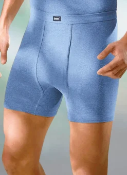 Sale BADER Viererpack Unterhosen aus Feinripp mit Eingriff 2X STEINGRAU MELIERT, 2X JEANSBLAU MELIERT