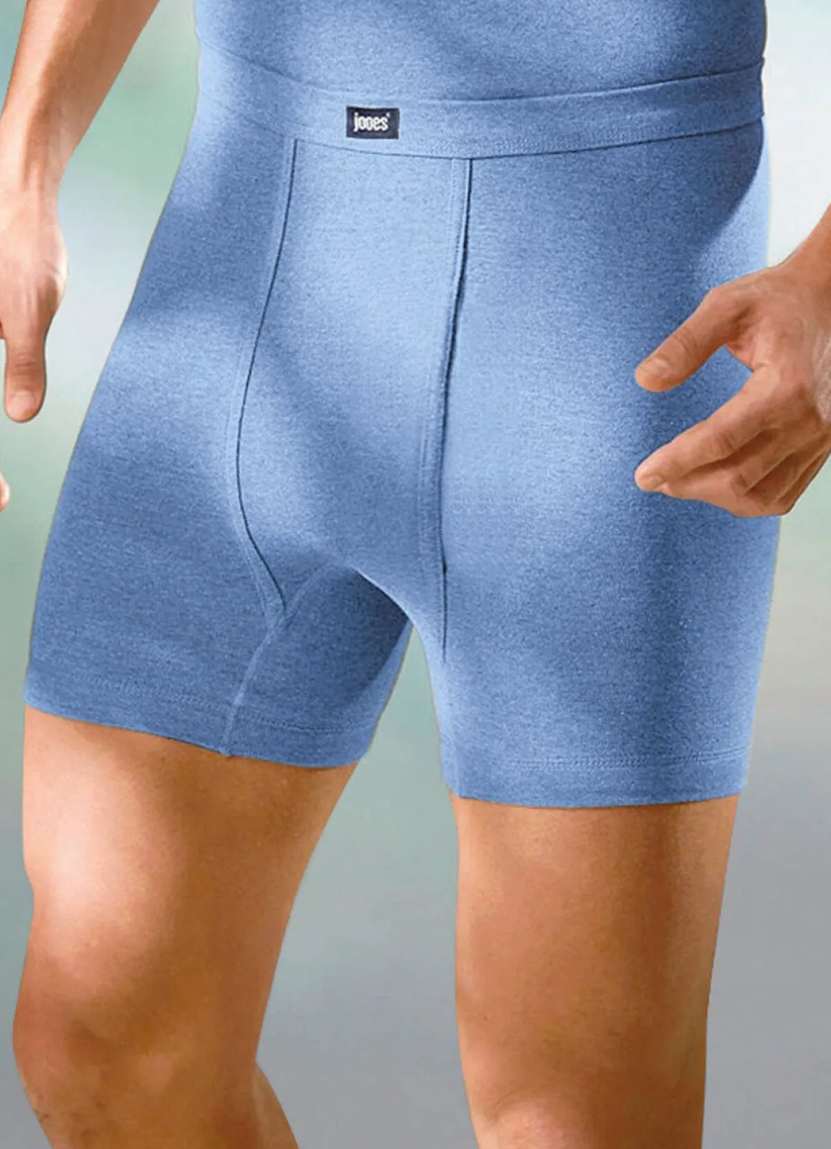 Sale BADER Viererpack Unterhosen aus Feinripp mit Eingriff 2X STEINGRAU MELIERT, 2X JEANSBLAU MELIERT