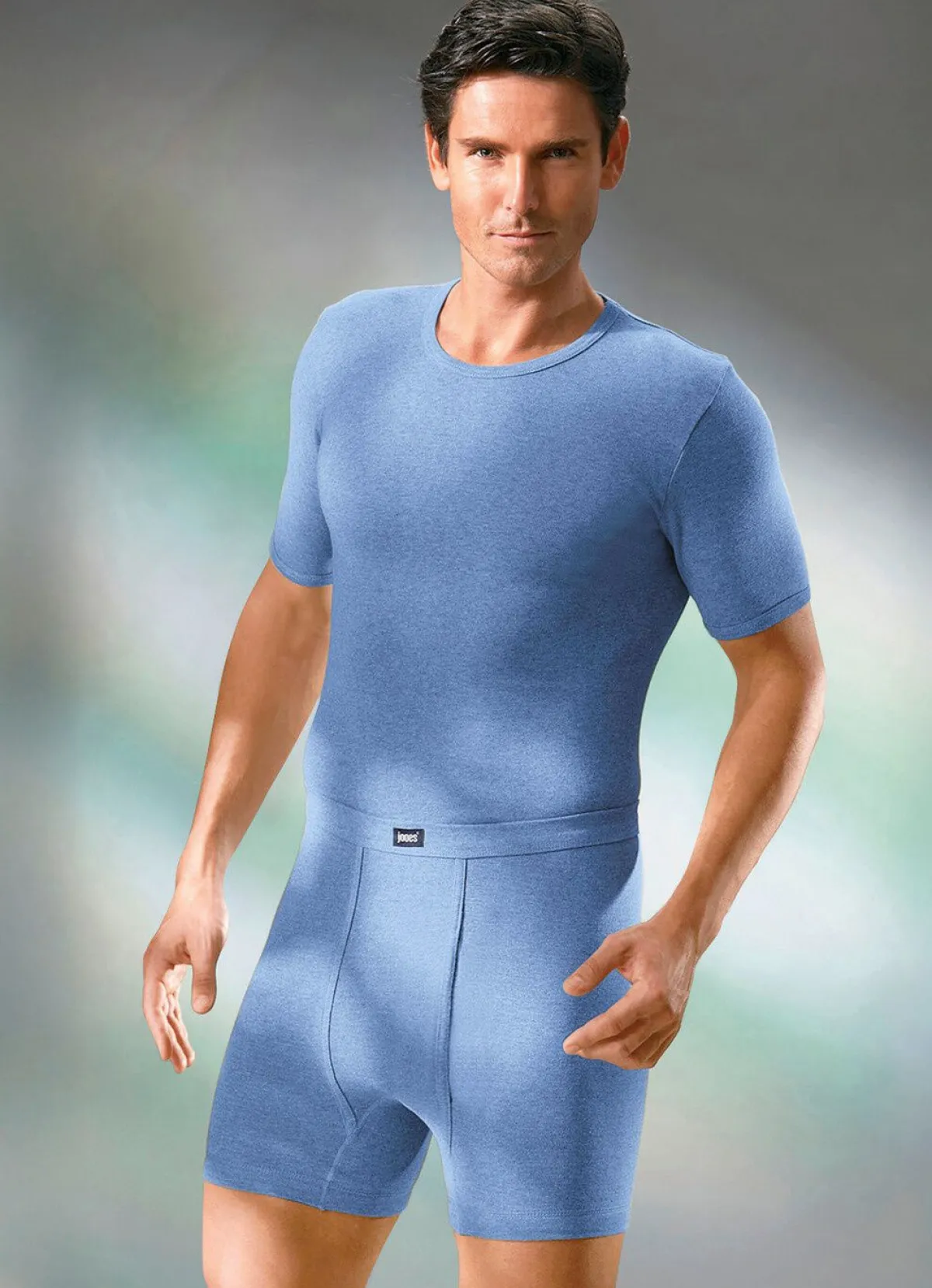 Sale BADER Viererpack Unterhosen aus Feinripp mit Eingriff 2X STEINGRAU MELIERT, 2X JEANSBLAU MELIERT