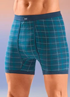Hot BADER Viererpack Unterhosen mit Karodessin 2X MARINE-SMARAGD, 2X SMARAGD-MARINE