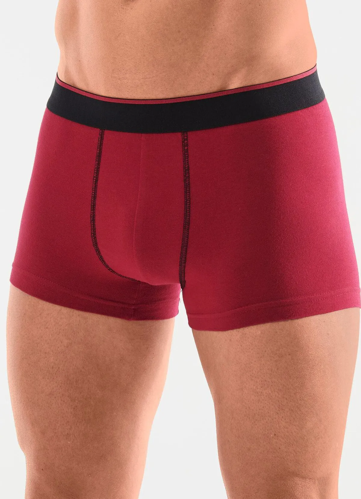 Best BADER Viererpack Pants mit Elastikbund 1X WEINROT, 1X SMARAGD, 1X SCHWARZ, 1X SCHIEFER
