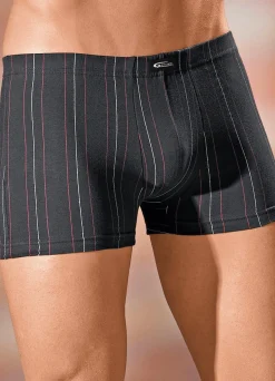 Hot BADER Viererpack Pants mit Streifendessin 2X SCHWARZ-BUNT, 2X STEINGRAU-BUNT