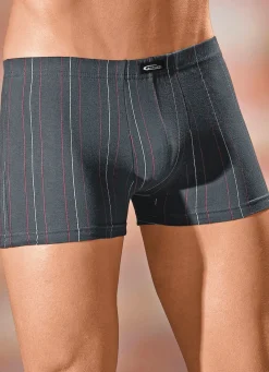 Hot BADER Viererpack Pants mit Streifendessin 2X SCHWARZ-BUNT, 2X STEINGRAU-BUNT